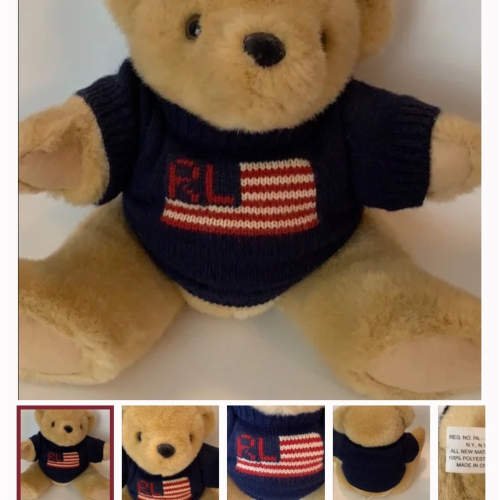 Vintage Ralph Lauren bear 1996 signature sweater Adorable camel color teddy bear